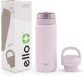 Ello Cooper 18oz Kids Stainless Steel Water Bottle with 2 Lids Chug and Straw | Leak Proof Double Wall Vacuum Insulated | Fits Car Cupholder | Built in Carry Loop | Dishwasher Safe | Cashmere Pink