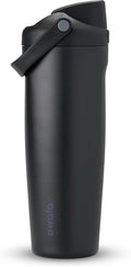Owala FreeSip Sway Insulated Stainless Steel Water Bottle with Two-Way Spout, Built-In Straw and Bucket Handle, Made for Travel, School, and Sports, 30oz, BPA Free, Leak Proof, Very, Very Dark