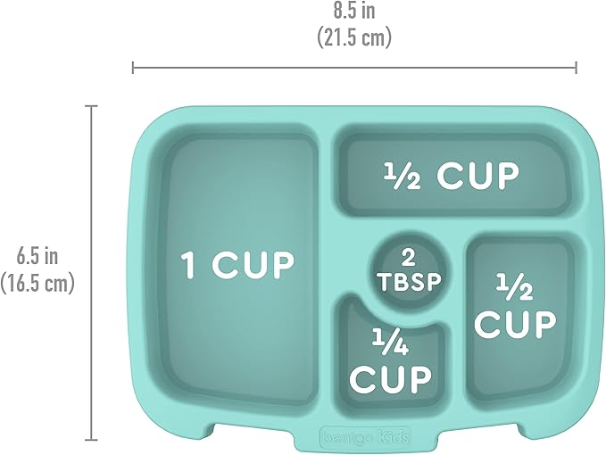 Bentgo® Kids Tray with Transparent Cover - Reusable, BPA-Free, 5-Compartment Meal Prep Container with Built-In Portion Control for Healthy, At-Home Meals & On-the-Go Lunches (Seafoam)