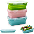 Alimat PluS 16.9oz Small Silicone Food Storage Containers with Lids, 3 Pack Set 500ml Collapsible Meal Prep Lunch Containers, Microwave, Freezer and Dishwasher Safe