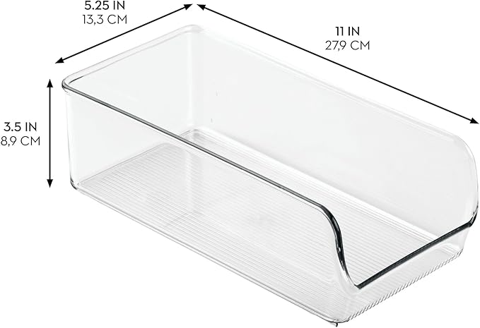 InterDesign iDesign Pantry Bin for Kitchen or Cabinet Storage - Set of 4 - Clear