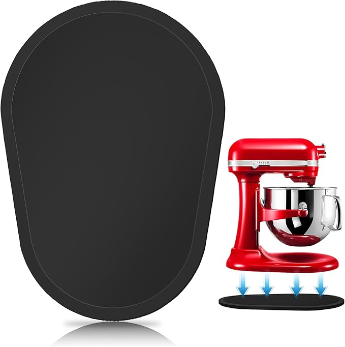 Bamboo Mixer Slider Compatible with Kitchen aid Bowl Lift 5-8 Qt Stand Mixer - Kitchen Countertop Storage Mover Sliding Caddy for Kitchen Aid 5-8 Qt Mixer (5-8 Qt - Black)