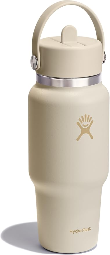 Hydro Flask Water Bottle - Insulated Stainless Steel - Wide Mouth Flex Chug Lid, Non Spill, Leakproof in 24 Oz Coconut Cream
