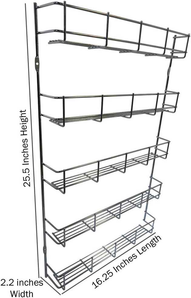 Evelots 5-Tier 40-Jar Hanging Organizer/Wall-Door Mount/Pantry Door Organizer/Large Organizer for Cabinet Door