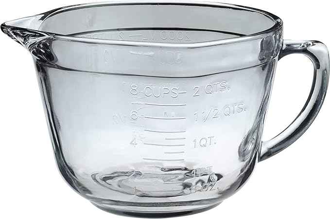 Anchor Hocking Batter Bowl, 2 Quart Glass Mixing Bowl