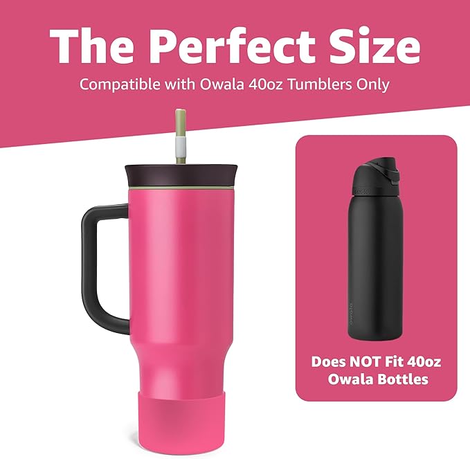 Jmoe USA Silicone Sleeve for Owala 40oz Tumbler | Fits Handle Tumbler Only | Anti-Slip Boot | Protects Against Dents & Scratches | Protector for Bottom of Cup | BPA Free (Watermelon Breeze)