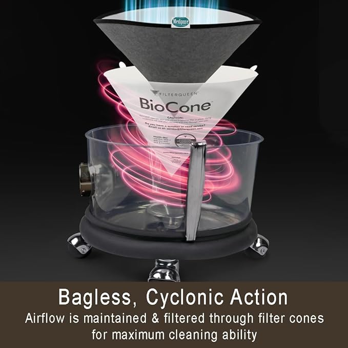 Filter Queen Majestic Surface Cleaner, Blue, Canister Vacuum with Bagless Cyclonic Action, The Ultimate All-in-One Cleaning Machine