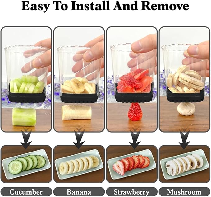 Strawberry Slicer, Fruit Slicer Cup with Push Plate, Grape Cutter Cup Slicers Kitchen Gadget for Egg Kiwi Banana Cucumber, Strawberry Slicers Cutter Tool for Fruits Vegetables (Dark Blue, One Size)