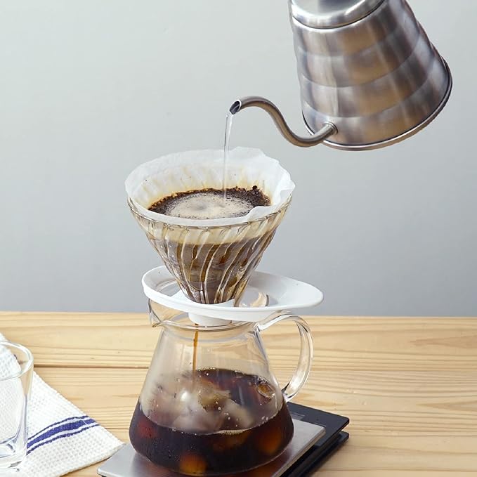 HARIO V60 VDGR-01-B Heat Resistant Glass Transparent Dripper, 01, For 1 to 2 Cups, Black, Made in Japan