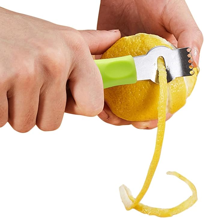 3Pcs Lemon Zester Tool Citrus Peeler Zester Grater with Plastic Handle Stainless Steel Fruit Grater Peeling Knife Multipurpose Kitchen Gadgets Bar Accessories