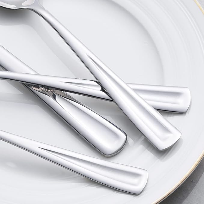 40-Piece Silverware Set for 8, GoGeiLi Stainless Steel Flatware Cutlery Set for 8, include Fork, Knife and Spoon Set, Mirror Finished