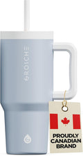 GROSCHE ASPEN 32 oz Tumbler with Handle and Straw. Extreme Insulation, Classy Design, Built to Last Insulated Stainless Steel Tumbler with Handle, Lid and Straw - Sky Blue
