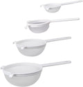 HIC Kitchen Double-Ear Fine Mesh Strainers, BPA Free, Set of 4 Sizes Includes 3, 4, 5.5, and 7-Inch Diameter