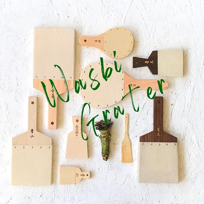 Traditional Japanese grater for wasabi and ginger (bamboo brush, large grater)