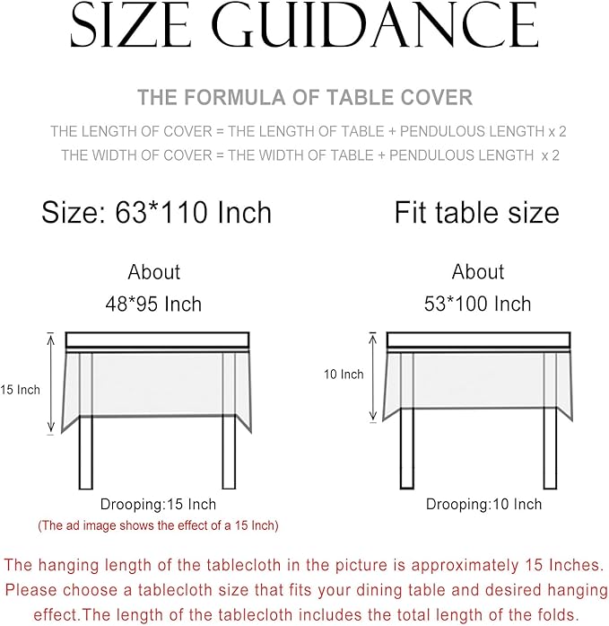 patdrea Designer Vintage Tablecloth for Rectangle Table,Green Linen Leaves Pattern Extra Long Table Cloth,Cover Decor for Kitchen Dining Christmas Thanksgiving,Tea Party,63"x110"-Cecilia D