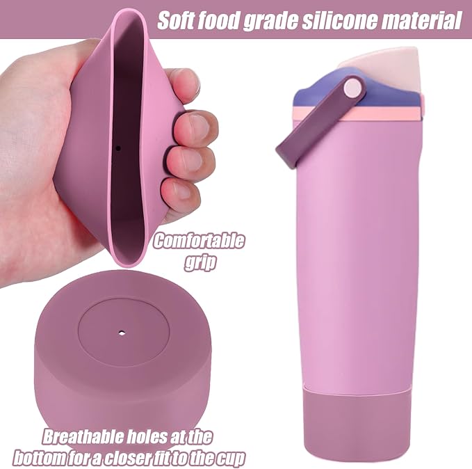 Mity rain 2PCS Protective Silicone Boots for Owala 30oz & 40oz FreeSip Sway Bottles & Tumblers - Accessories for owala, Enhances Stability & Prevents Scratches (Aubergine)