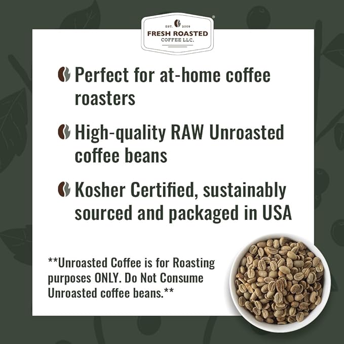 Fresh Roasted Coffee, Unroasted Tanzanian Peaberry, Kosher, 5 Pound