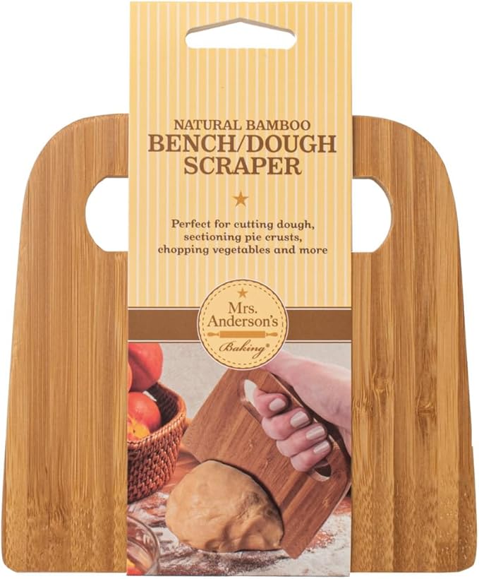 Mrs. Anderson’s Baking Bench Dough Scraper, Natural Bamboo 5.91" x 5.63"