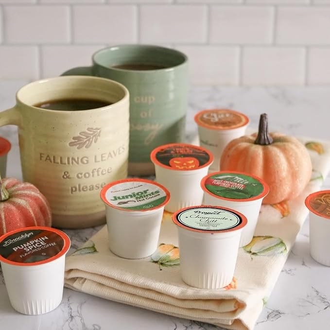 Two Rivers Coffee Single Serve Sampler Pack for Keurig K-Cup Brewers, Assorted Fall Flavors(Coffee, Cocoa, Tea), 40 Count