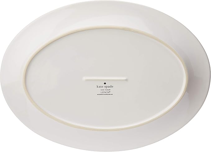 Kate Spade New York Deco Dot 14" Oval Serving Platter, 2.95 LB, White
