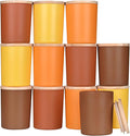 SHOWIN Thick Candle Jars for Making Candles 12 Pcs, 7 OZ Empty Jars with Wood Lids for Candle Making, Sample Container, Fall