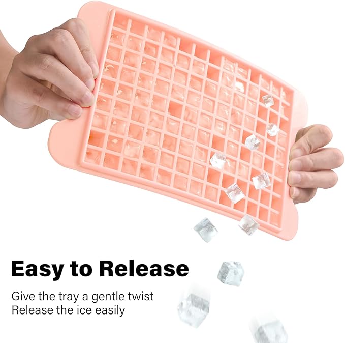 Mini Ice Cube Tray for Freezer: FDDBI Small Ice Trays for Freezer with Bin - 117×4PCS Easy Release Nugget Ice Tray - Crushed Ice Tray with Container