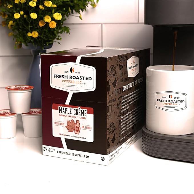 Fresh Roasted Coffee, Maple Crème, Flavored Coffee Pods, 72 Count