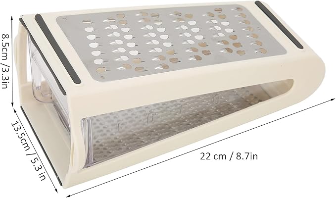 HYWHUYANG Cheese Grater, Reversible Box Grater with Two Sides, Food Grater with Storage Container, Vegetable Garlic Chopper Tool, Stainless Steel Grater for Kitchen
