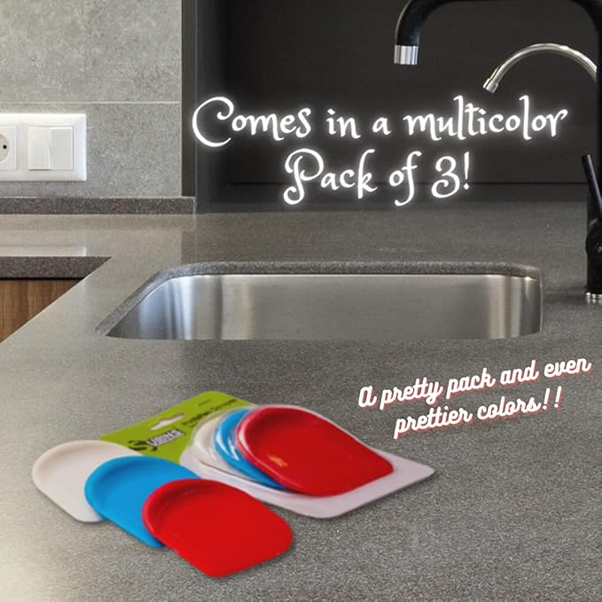SULLINS Pan Scraper, Pack Of 3 | Pan Scraper Tool | Pot Scraper | Dish Scraper | Dish Scraper Tool | Unique Silicone Grip Design - No Slipping Unlike Other Scrapers