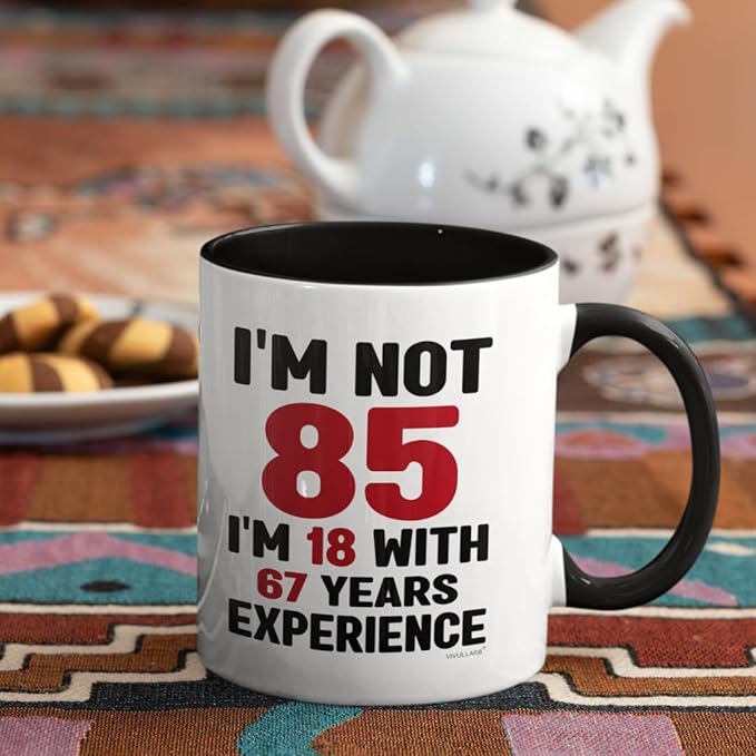 85th Birthday Gifts For Men, Women - Funny Mugs & Cups Ideas For Grandma, Presents For 85-year-old Man, Woman, Dad, Mom, 1940 Birthday Present For Grandma & Grandpa, Happy 85th Bday Decorations Gift
