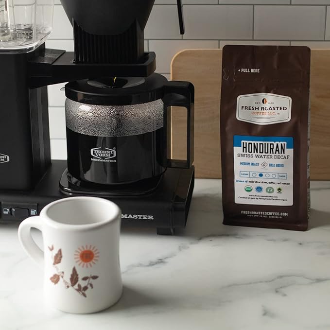 Fresh Roasted Coffee, Organic Honduran Water-Processed Decaf | USDA Organic, 100% Single Origin, Kosher | Medium Roast 12 oz Whole Bean