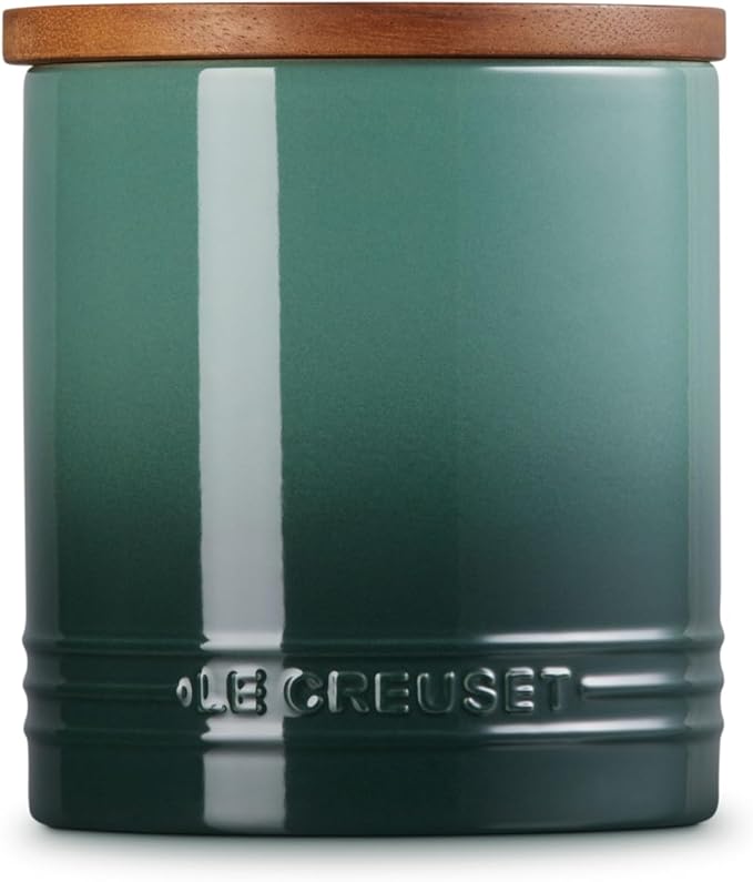 Le Creuset Signature Salt Cellar and Storage Canister with Wood Lid, 1.2 qt., Artichaut