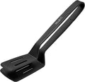 Mu&Ti Silicone Kitchen Tongs Spatula Tongs for Cooking 11 Inch Barbecue Clamp Spatula for Gripper Bread Clip Fried Steak Clamp Flipping Fish Beefsteak(Black)