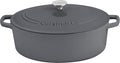Cuisinart Chef's Classic Enameled Cast Iron Oval Covered Casserole (Dark Grey, 7- Quart)