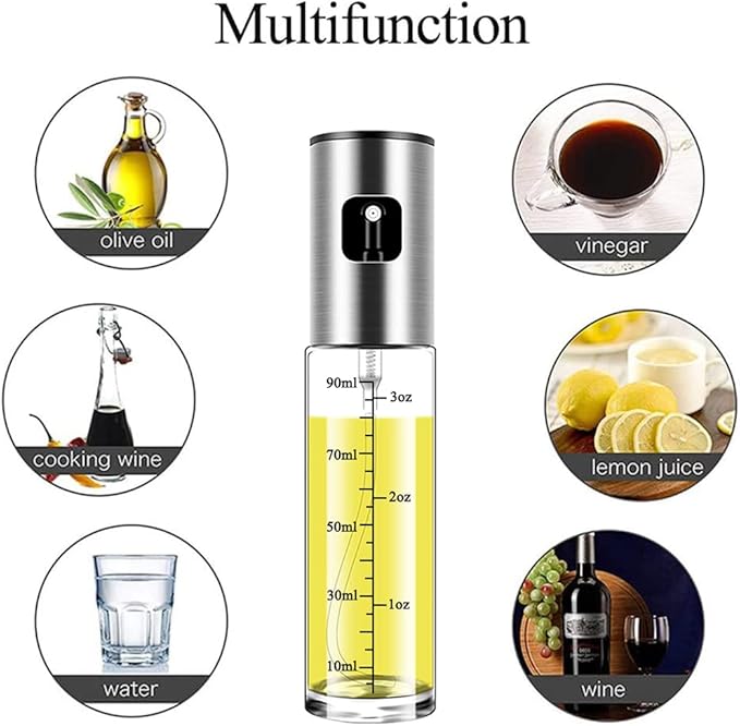 Olive Oil Sprayer Mister for Cooking Oil Spritzer for Air Fryer,Oil Spray Bottle for Vinegar Kitchen Gadgets for BBQ,Making Salad, Baking, Grilling (100ml)