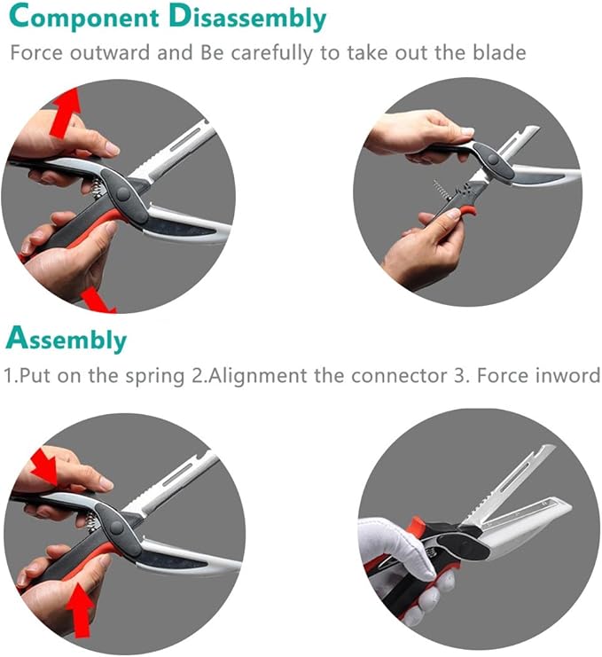Vegetable Scissors and Food Cutter - Kitchen Shears With Cutting Board, Quick Slicer, Chopper for Meat and Vegetables