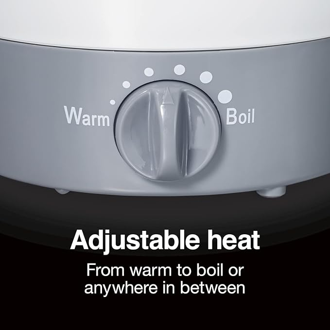 Proctor Silex 32oz Adjustable Temperature Hot Pot, Electric Kettle for Tea, Boiling Water, Cooking Ramen, Noodles and Soup, PFAS-Free Nonstick Coating, White (48507MN)