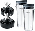 Cups Compatible with Nutri Ninja blender,Ninja smoothie blenders,2 Pack 6 Fins Blade Assembly and 2pack 16 oz Cup,suitable for BL770 BL771 BL772 BL740 BL780 BL660 BL663 (3.35 inch)