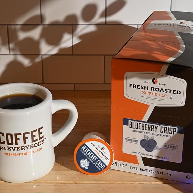 Fresh Roasted Coffee, Blueberry Crisp, Flavored Coffee Pods, 96 Count