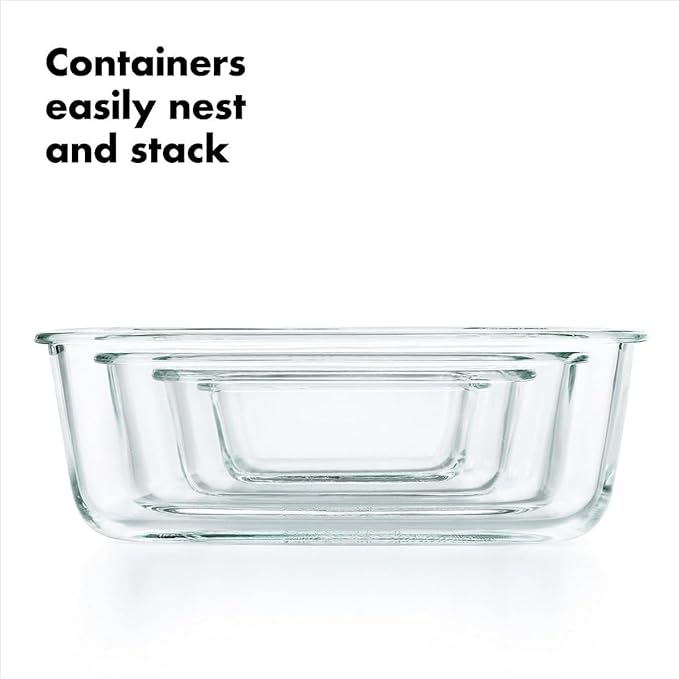OXO Good Grips 2 Cup Smart Seal Glass Airtight Round Food Storage Container