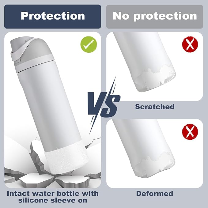 2 PCS Glitter Silicone Boot for Owala Water Bottle, Anti-Slip Protective Sleeve for FreeSip/Twist/Flip Stainless Steel Water Bottles Accessories