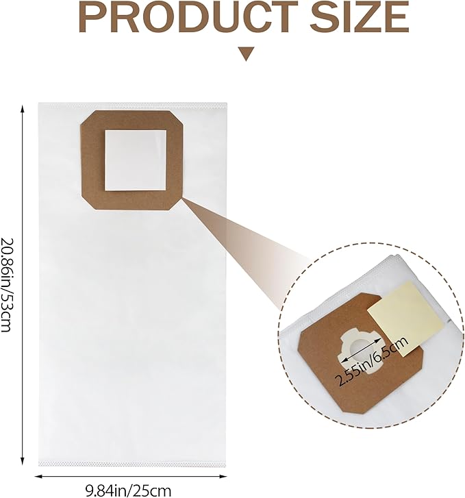 9637 Filter Bags Central Vacuum for Maxum 3/DB3000, Replacement 9520 Vacuflo Maxum Vacuum Systems, 5 Pack