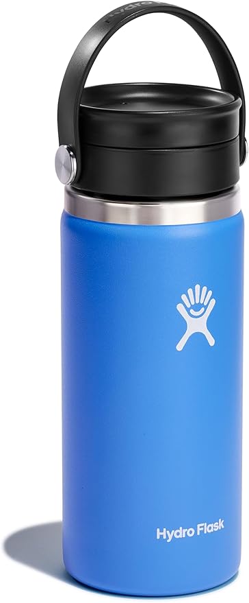 Hydro Flask Flex Sip Coffee Tumbler – Insulated Stainless Steel, Non Spill, Leak Proof Travel Coffee Cup 16 Oz Cascade Blue