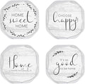 UMIRRO Absorbent Drink Coasters, Housewarming Gifts for New House, Sweet Home Decor, Rustic Farmhouse Coffee Table Centerpiece, Small Ideas for Women Mom Her Men Dad Him, 4", Set of 4