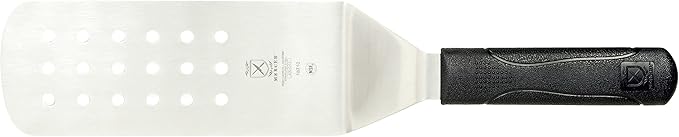 Mercer Culinary Millennia Perforated Turner/Spatula, 8-Inch x 3-Inch Blade, Black Handle