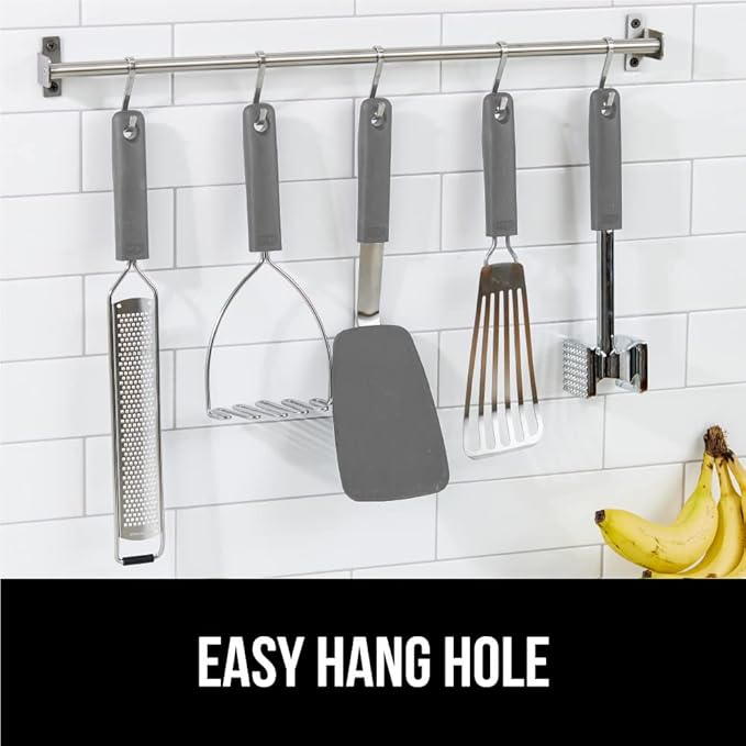 GORILLA GRIP Patented BPA-Free Non-Scratch Spatula, 2 Pack, Heat Resistant Flexible Silicone Head for Nonstick Cooking Pans, Soft Rubber Handle, Kitchen Spatulas for Flipping Eggs, Pancakes, Gray