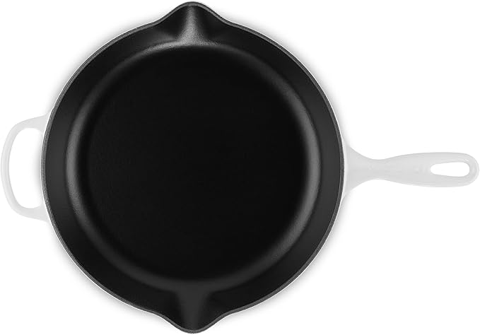 Le Creuset Enameled Cast Iron Signature Iron Handle Skillet, 11.75", White