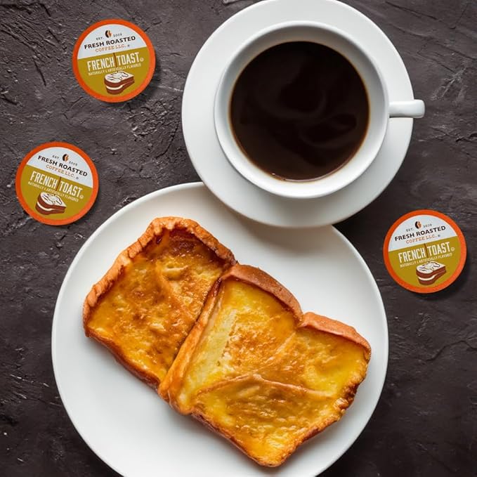 Fresh Roasted Coffee, French Toast, Flavored Coffee Pods, 72 Count