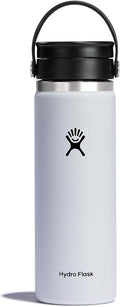 Hydro Flask Wide Mouth Bottle with Flex Sip Lid - Insulated Water Bottle Travel Cup Coffee Mug White 20 oz