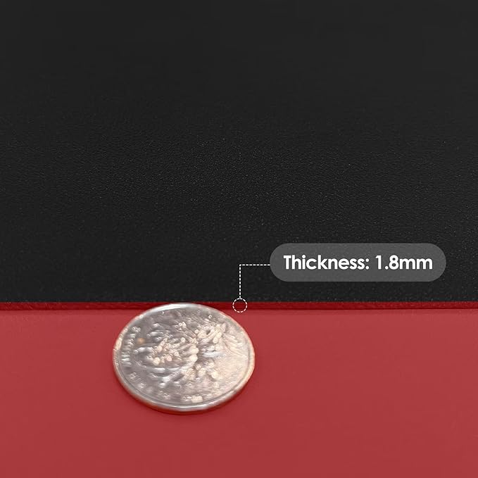 Leather Desk Mat,1.8mm Thick,14x60 Inch Desk Cover,Desk Protector Mat,Dresser Cover Top,Nail Table Mat,Dresser Cover,Quartz Countertop Protector,Table Sticker Cover(Black+Wine Red,14x60)